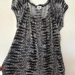 Plus Size Animal Print Cap Sleeve Top